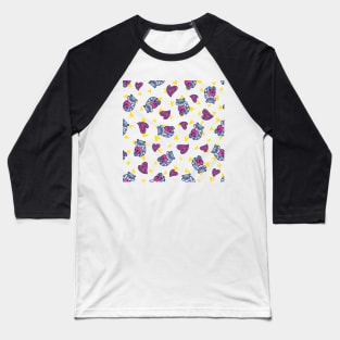 Raccoon & Hearts - Doodle Baseball T-Shirt